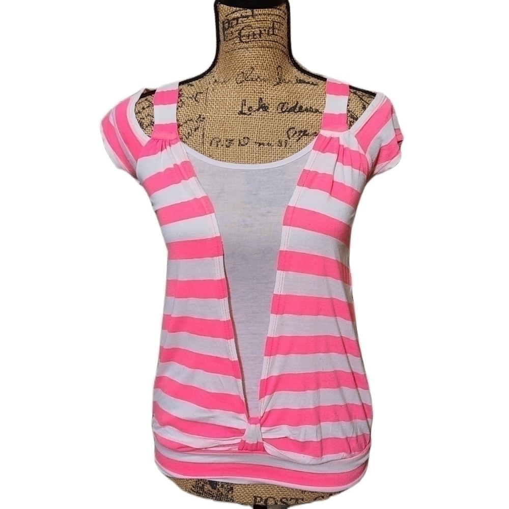 Taboo |  Pink Striped Blouse